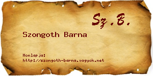 Szongoth Barna névjegykártya
