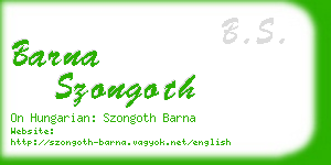 barna szongoth business card